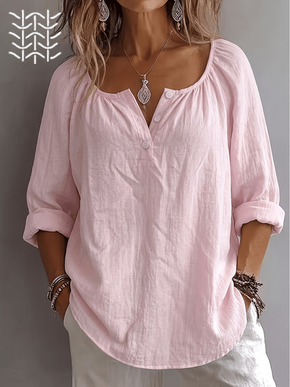 Aurielle™ | Soft Breeze Button Blouse