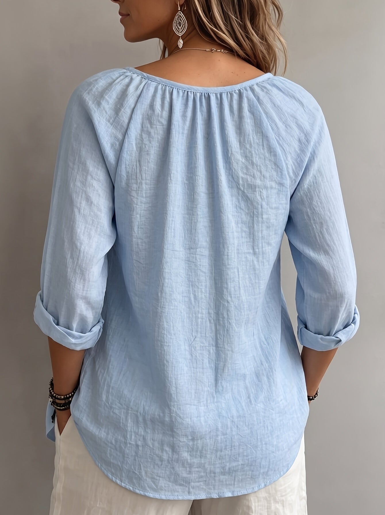 Aurielle™ | Soft Breeze Button Blouse