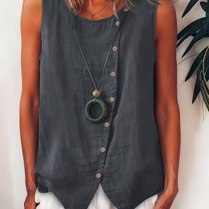 Selene | Effortless Button Tank Blouse