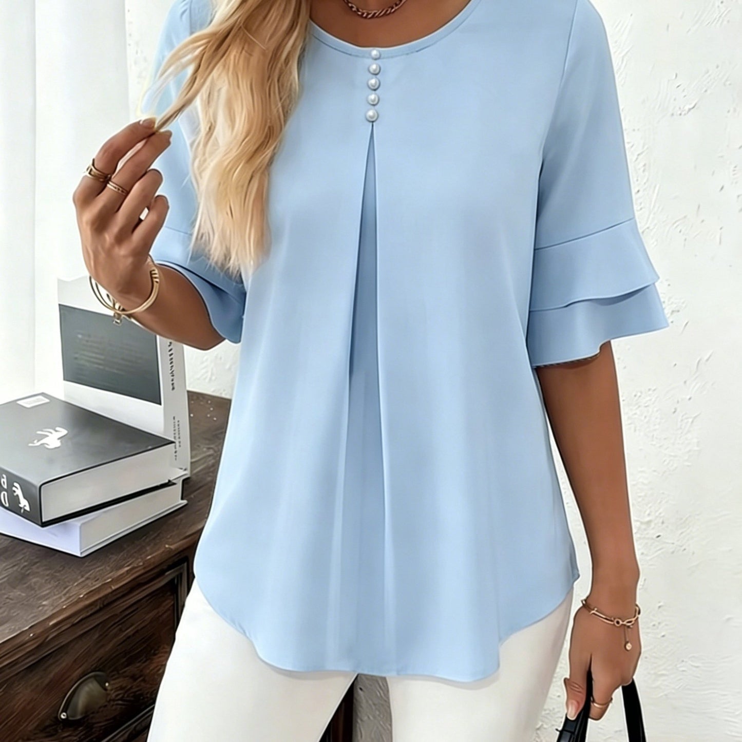 Celestia – GraceFlow Pleated Blouse