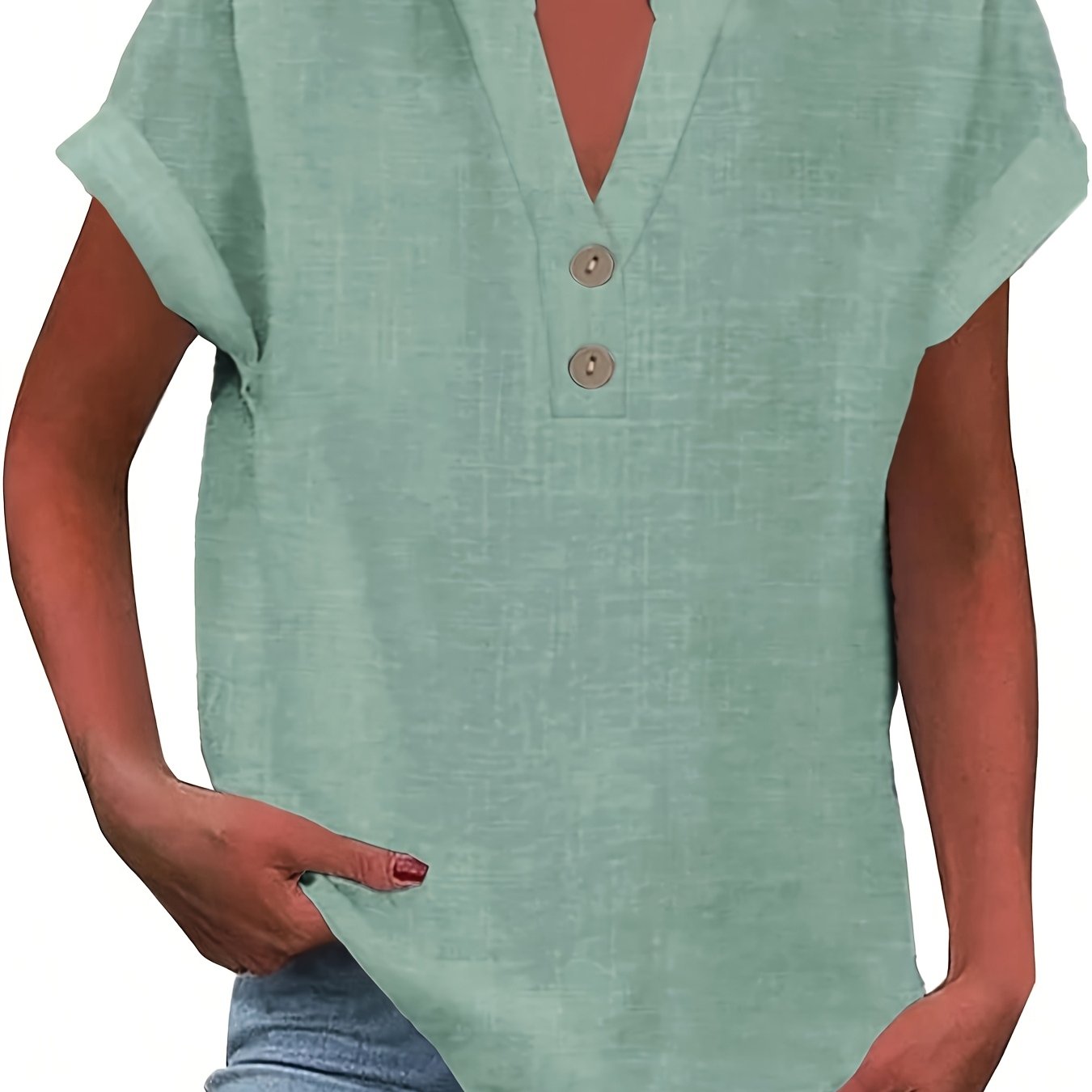 Lunara | Effortless Button V-Neck Blouse
