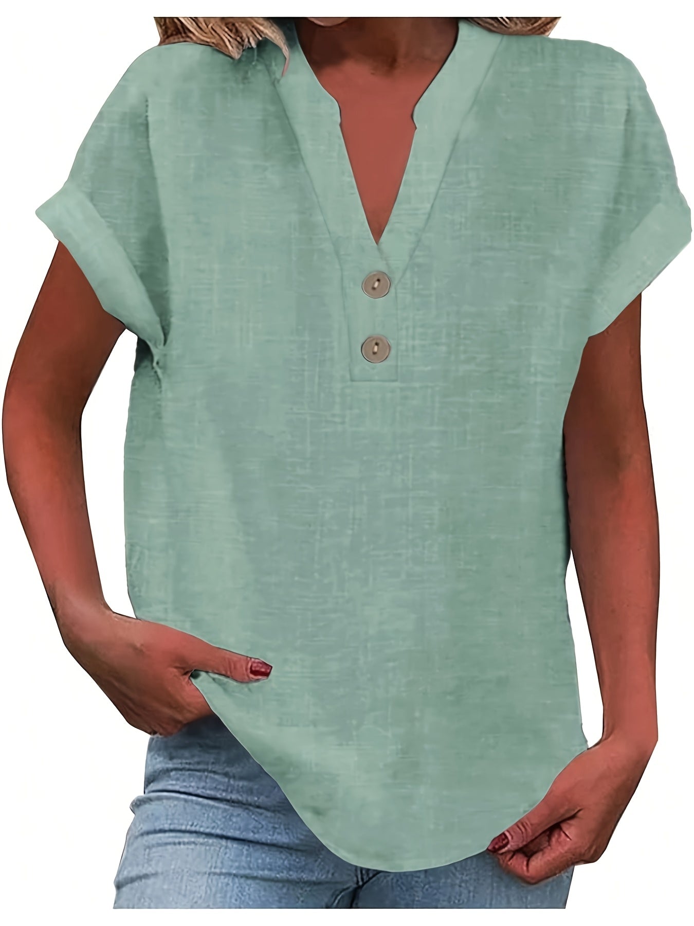 Lunara | Effortless Button V-Neck Blouse
