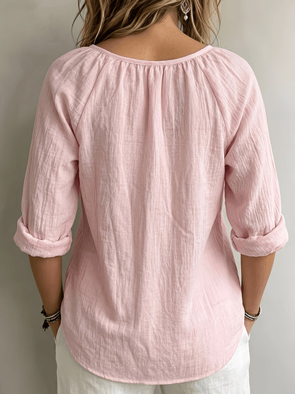 Aurielle™ | Soft Breeze Button Blouse