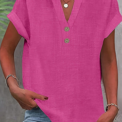 Lunara | Effortless Button V-Neck Blouse