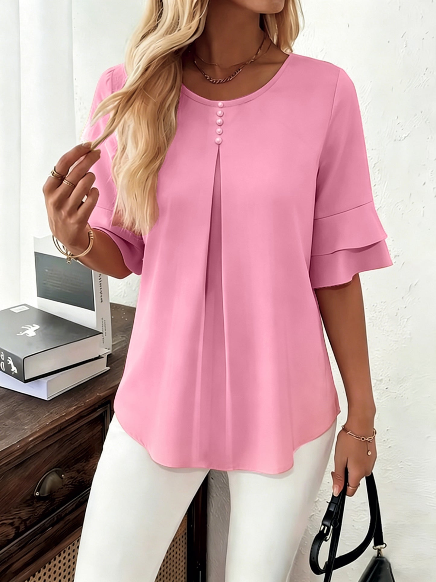 Celestia – GraceFlow Pleated Blouse