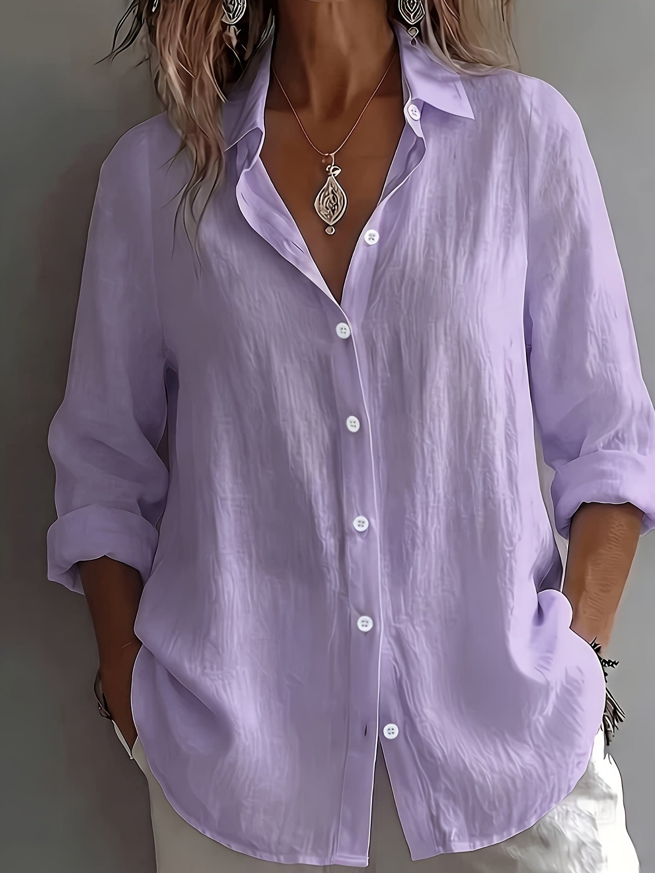 Aurelia – Effortless Linen Luxe Button-Down Blouse