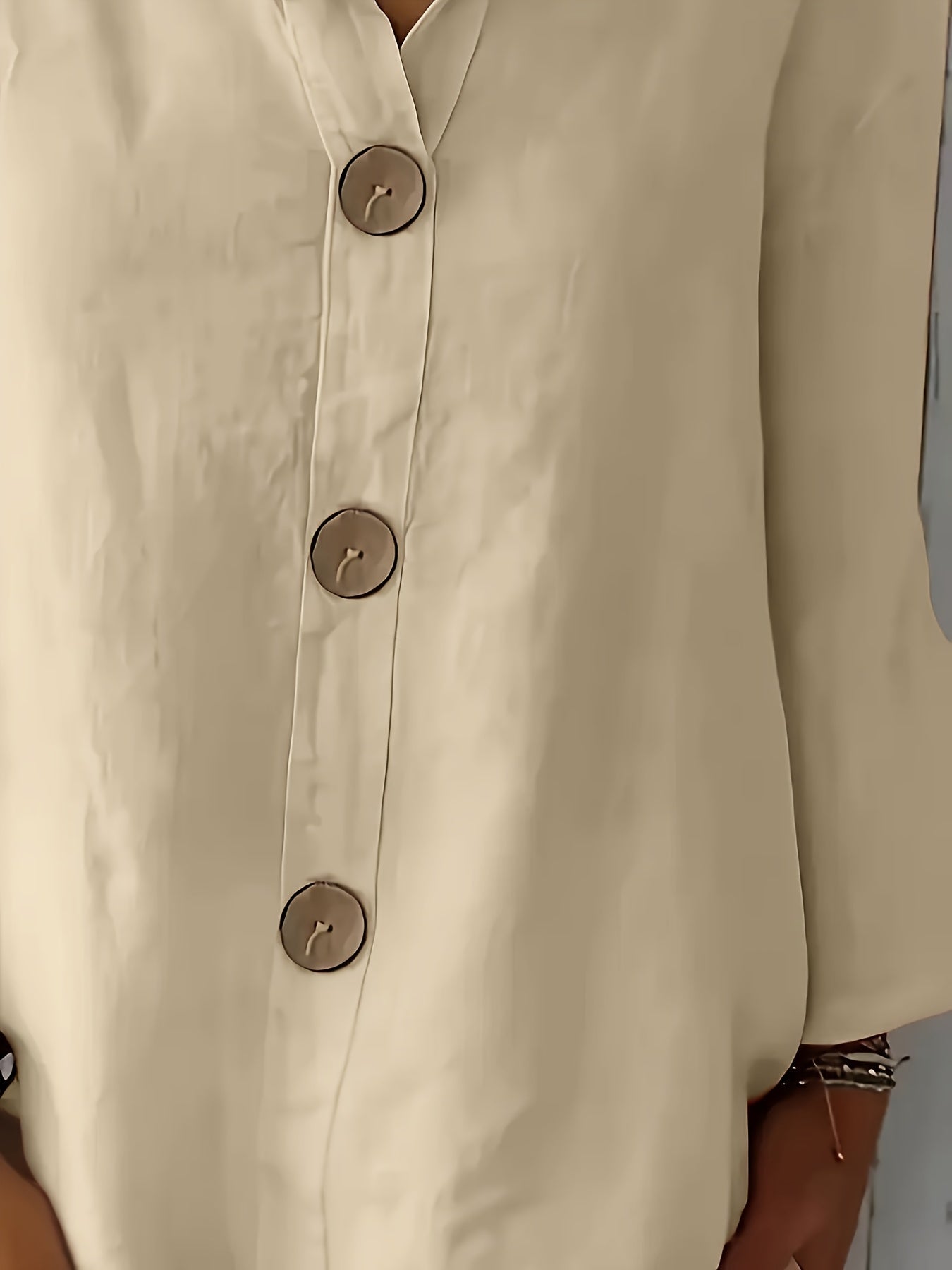 Lunessa – Butter-Soft Notched-Neck Button Blouse