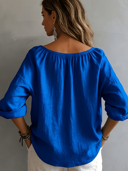 Aurielle™ | Soft Breeze Button Blouse