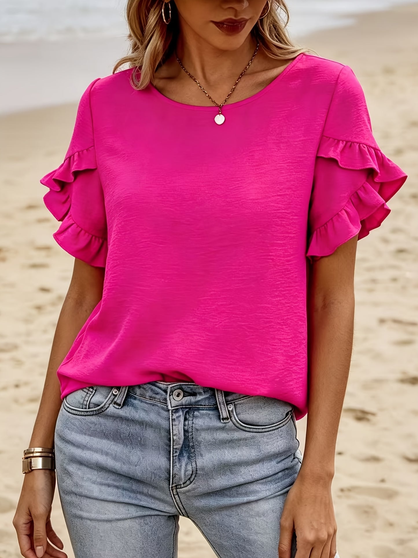 Valentina™ | Elegant Ruffle Sleeve Blouse