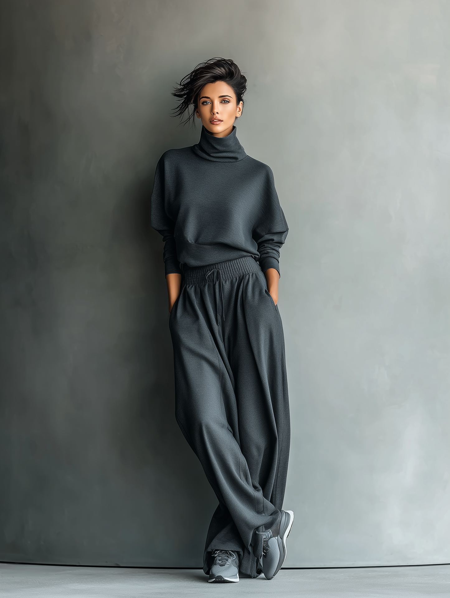 Knitted Ensemble Wide Pants
