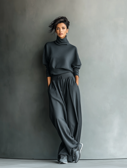 Knitted Ensemble Wide Pants