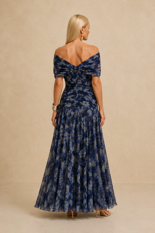 Women's Flowing Chiffon Maxi Dress Elegant Formal Evening Dress
